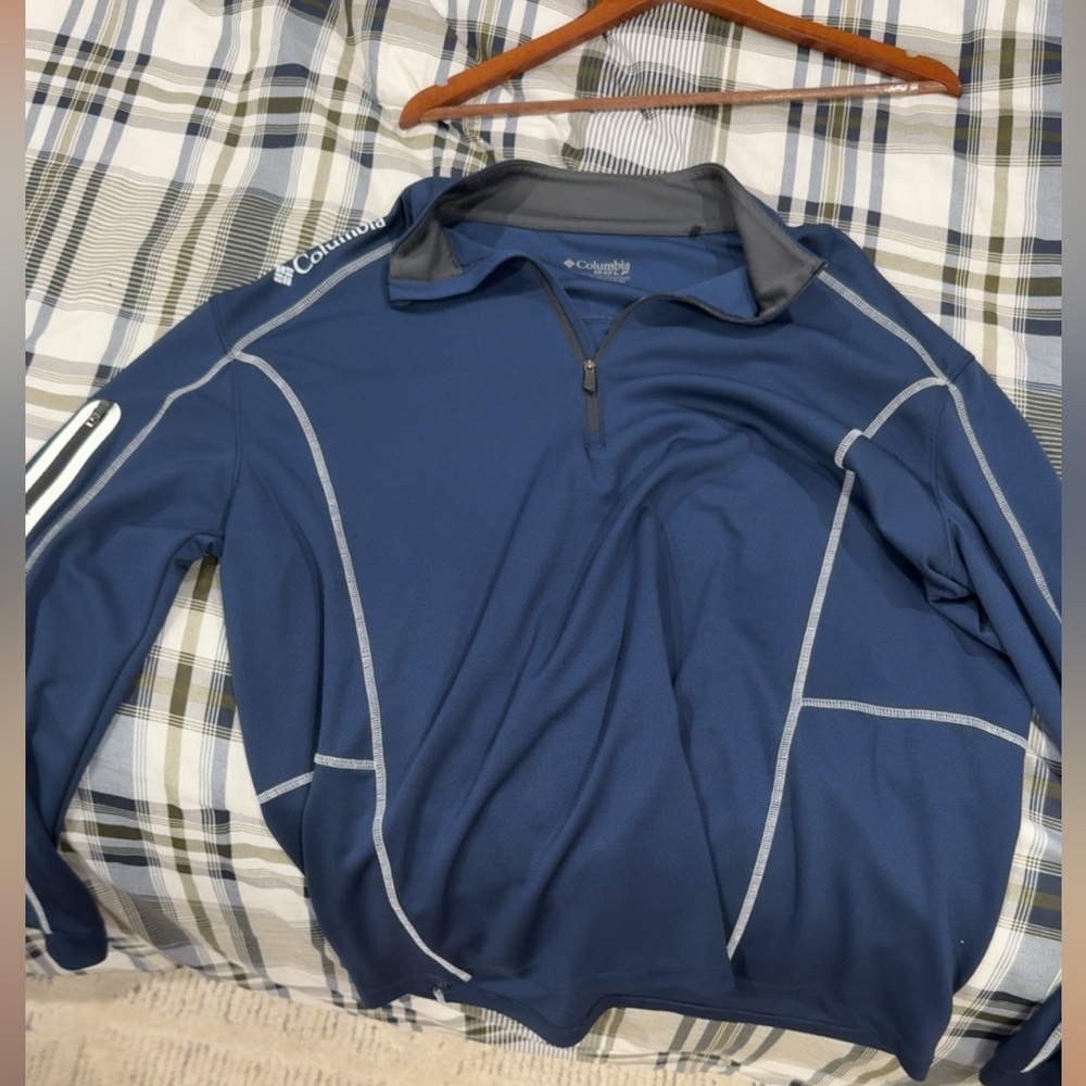 Columbia Blue Navy Half-Zip Performance Pullover